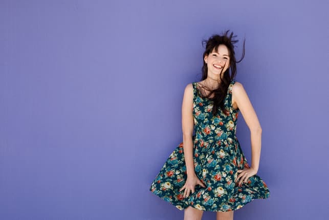 a portrait of a happy Asian woman