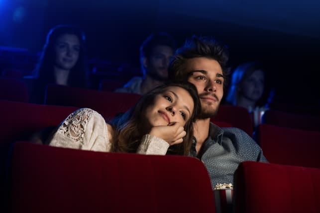 a couple on a date in the cinema