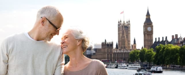 a nice senior couple smiling