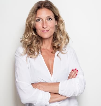 charming woman in a white blouse