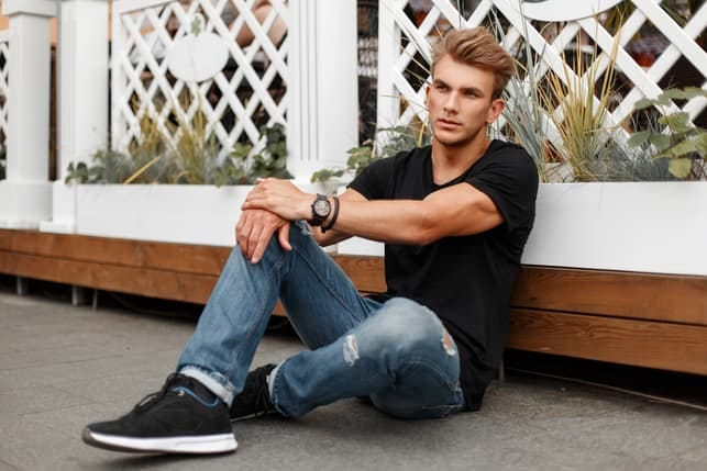 a picture of a tall blonde man